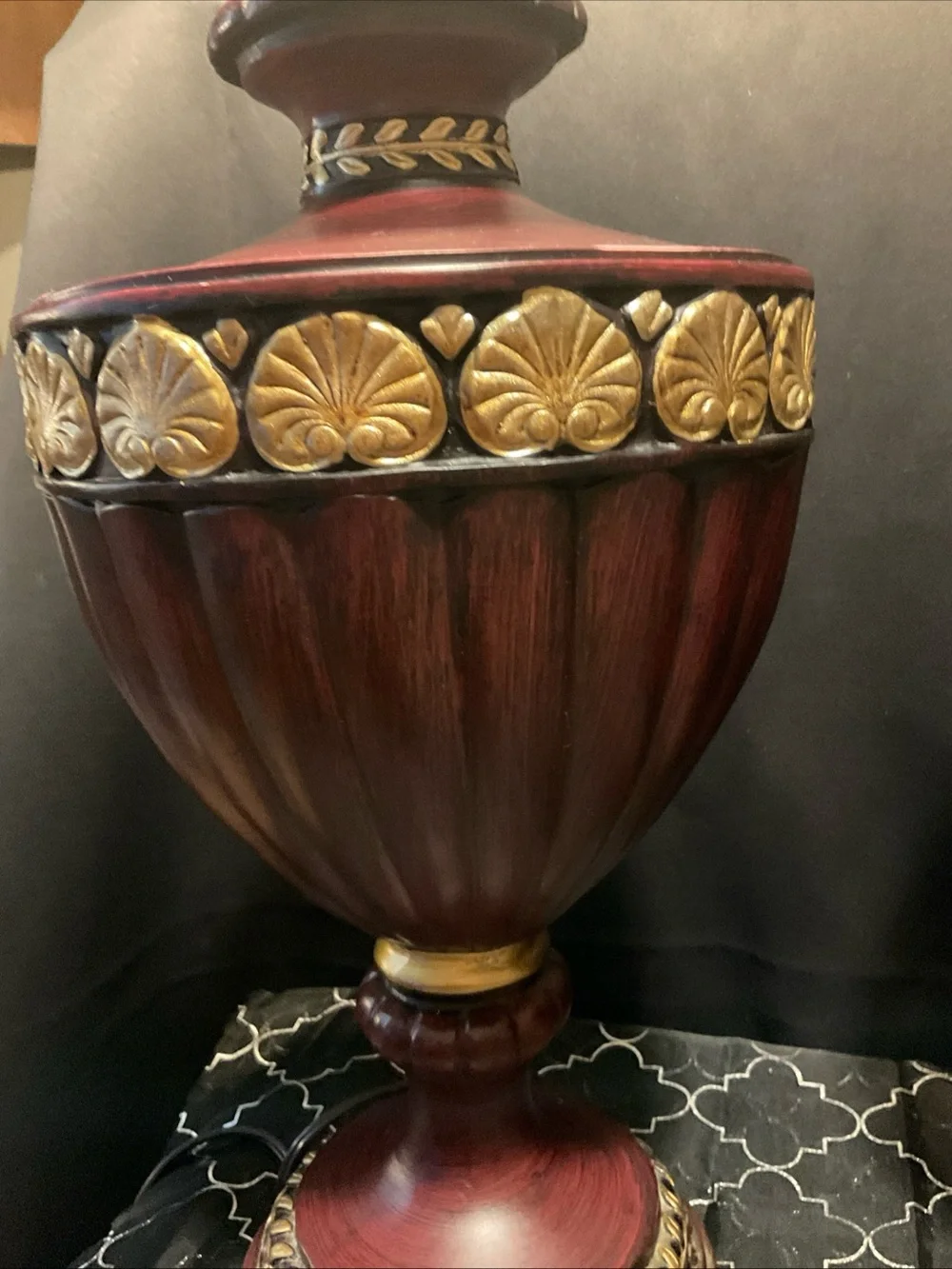 Pair of Red and Gold Decorative Table Lamps - Home Accents